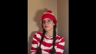 Busty brunette Waldo bounces on it after you find her lonely and feral